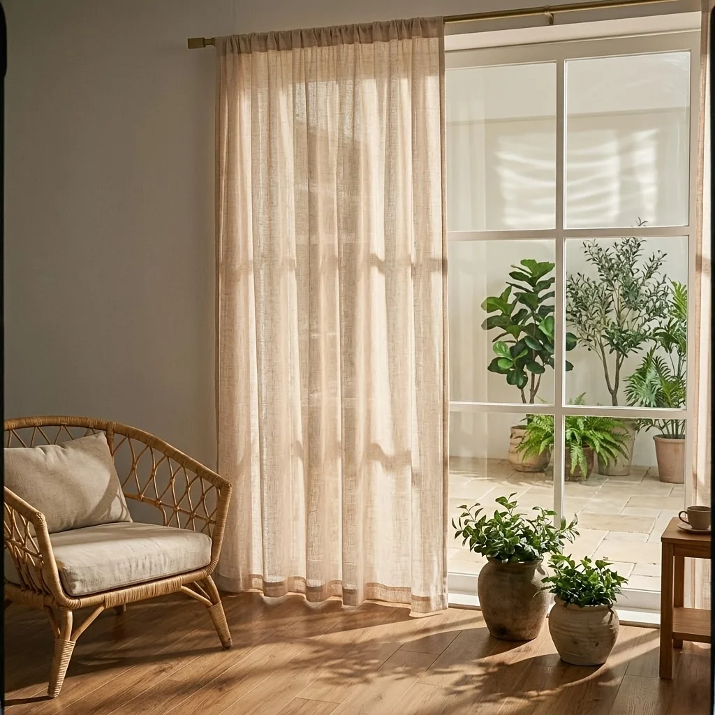 1pc European Vintage Classic Solid Color Rod-Pass Fake Hemp Curtain, Suitable for Bedroom, Study Room, Balcony, Etc
1pc European Vintage Classic Solid Color Rod-Pass Fake Hemp Curtain, Suitable for Bedroom, Study Room, Balcony, Etc