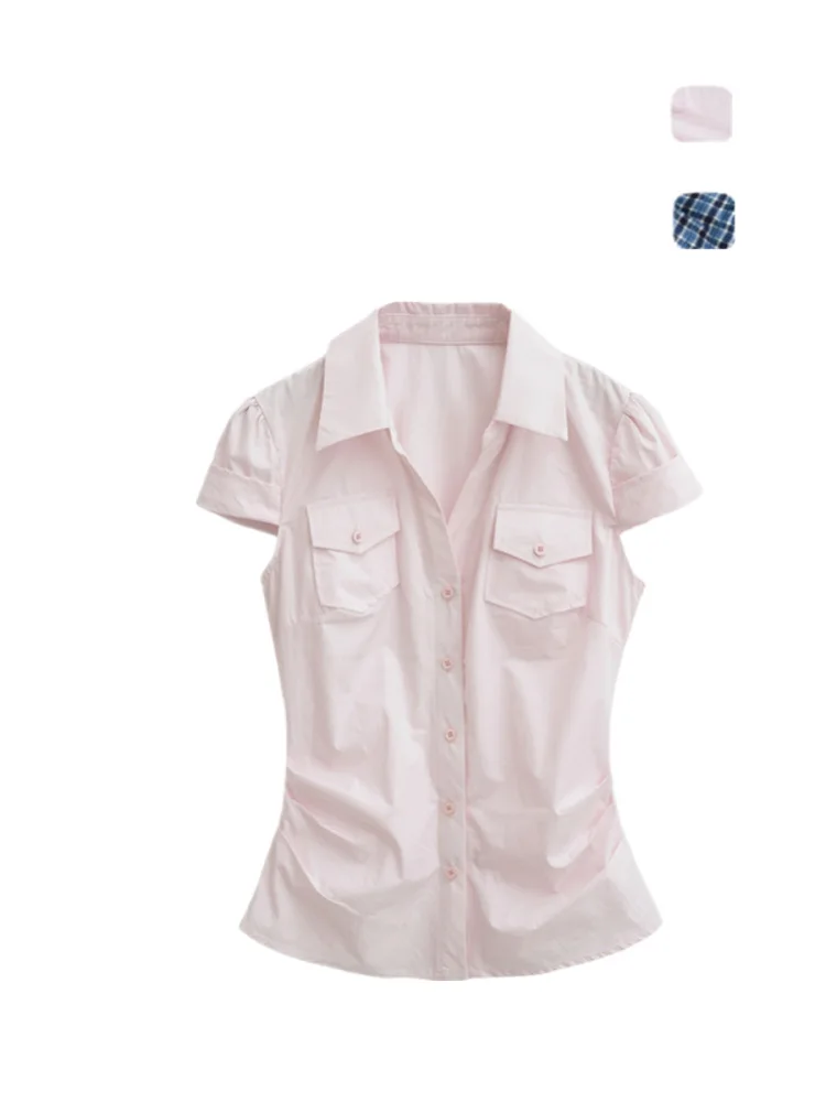 Slim Fit American Sle ort Sve irt Design Sense Street Sle Waist Cinched ket Деталь Faionable Trendy irt
Slim Fit American Sle ort Sve irt Design Sense Street Sle Waist Cinched ket Деталь Faionable Trendy irt