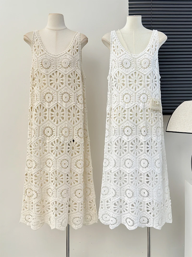 Vintage French Vestidos De Mujer Elegant Y2k V Neck Sleeveless Vest Design Sense Robe Femme Hook Flower Hollow Knit Dresses
Vintage French Vestidos De Mujer Elegant Y2k V Neck Sleeveless Vest Design Sense Robe Femme Hook Flower Hollow Knit Dresses