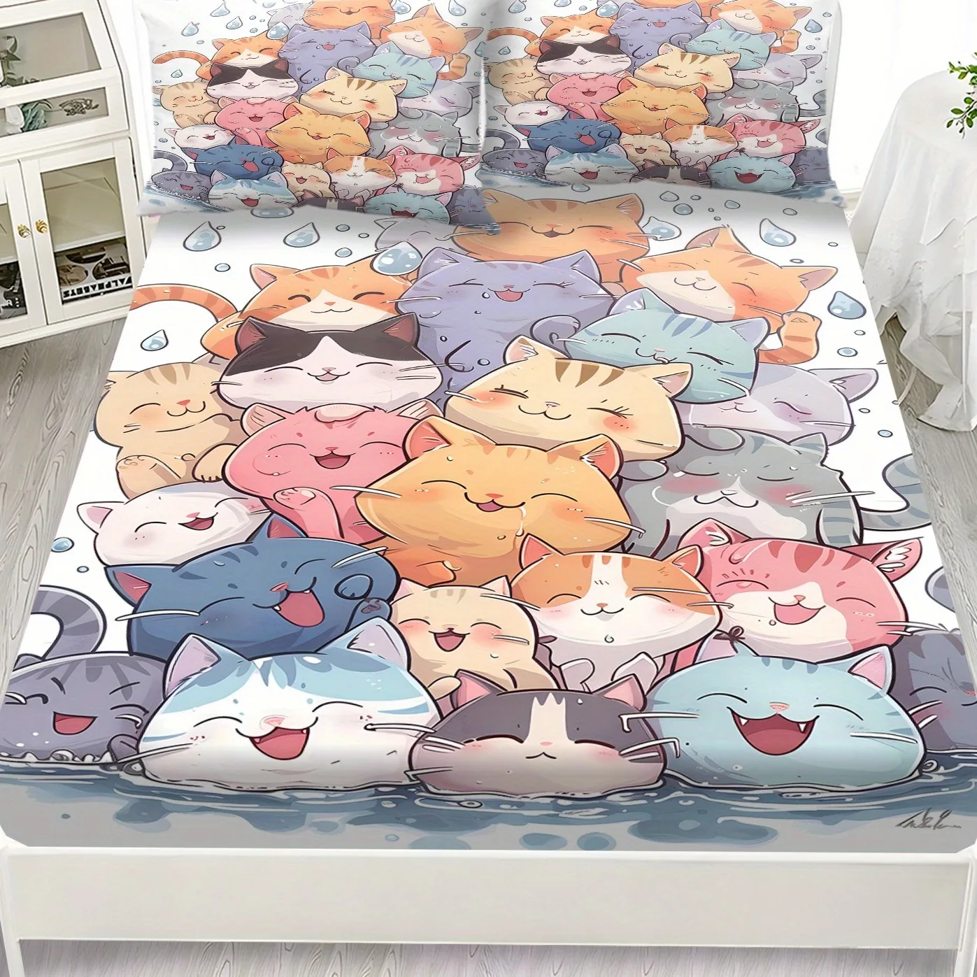 1PC Cute Cats Polyester Sheet - Soft Sanded Digital Print Fitted Sheet Without Pillowcase Halloween Decor Gifts For Kids Bedroom
1PC Cute Cats Polyester Sheet - Soft Sanded Digital Print Fitted Sheet Without Pillowcase Halloween Decor Gifts For Kids Bedroom