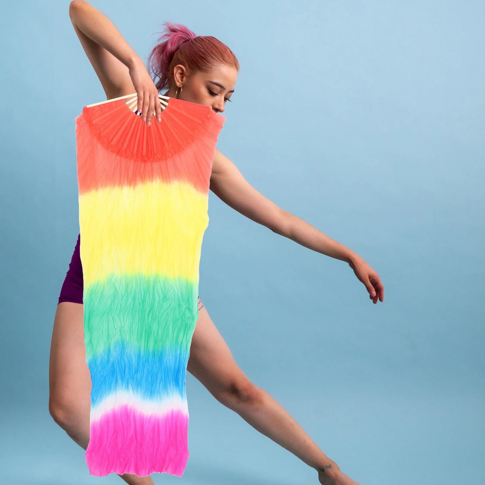 Large Silk Belly Dance Fan 180cm Long Colorful Gradient Veil Flexible Folding Chinese Yangko Prop
Large Silk Belly Dance Fan 180cm Long Colorful Gradient Veil Flexible Folding Chinese Yangko Prop