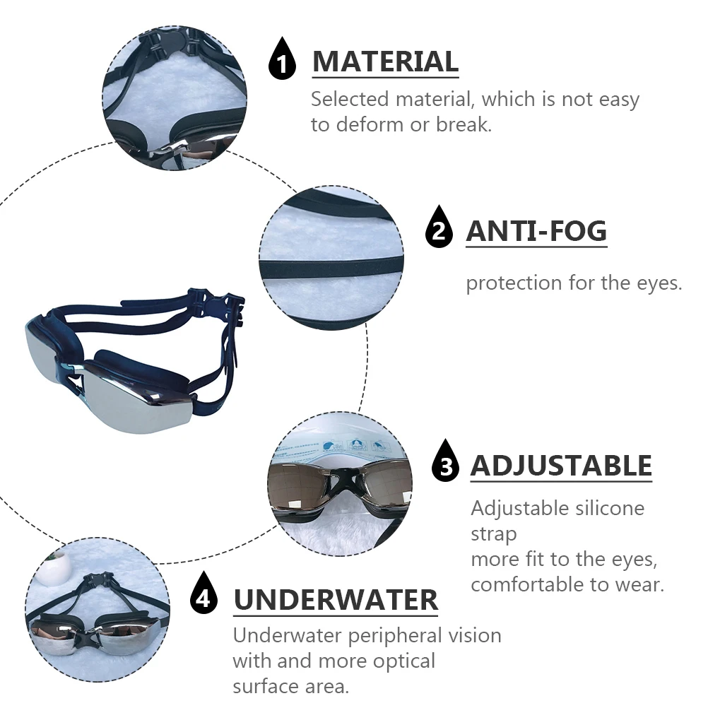 Myopia Swimming Goggles PC Adult Swimwear Anti fog Waterproof Glasses Large Frame Design Selected Material Non slip Adjustable
Myopia Swimming Goggles PC Adult Swimwear Anti fog Waterproof Glasses Large Frame Design Selected Material Non slip Adjustable