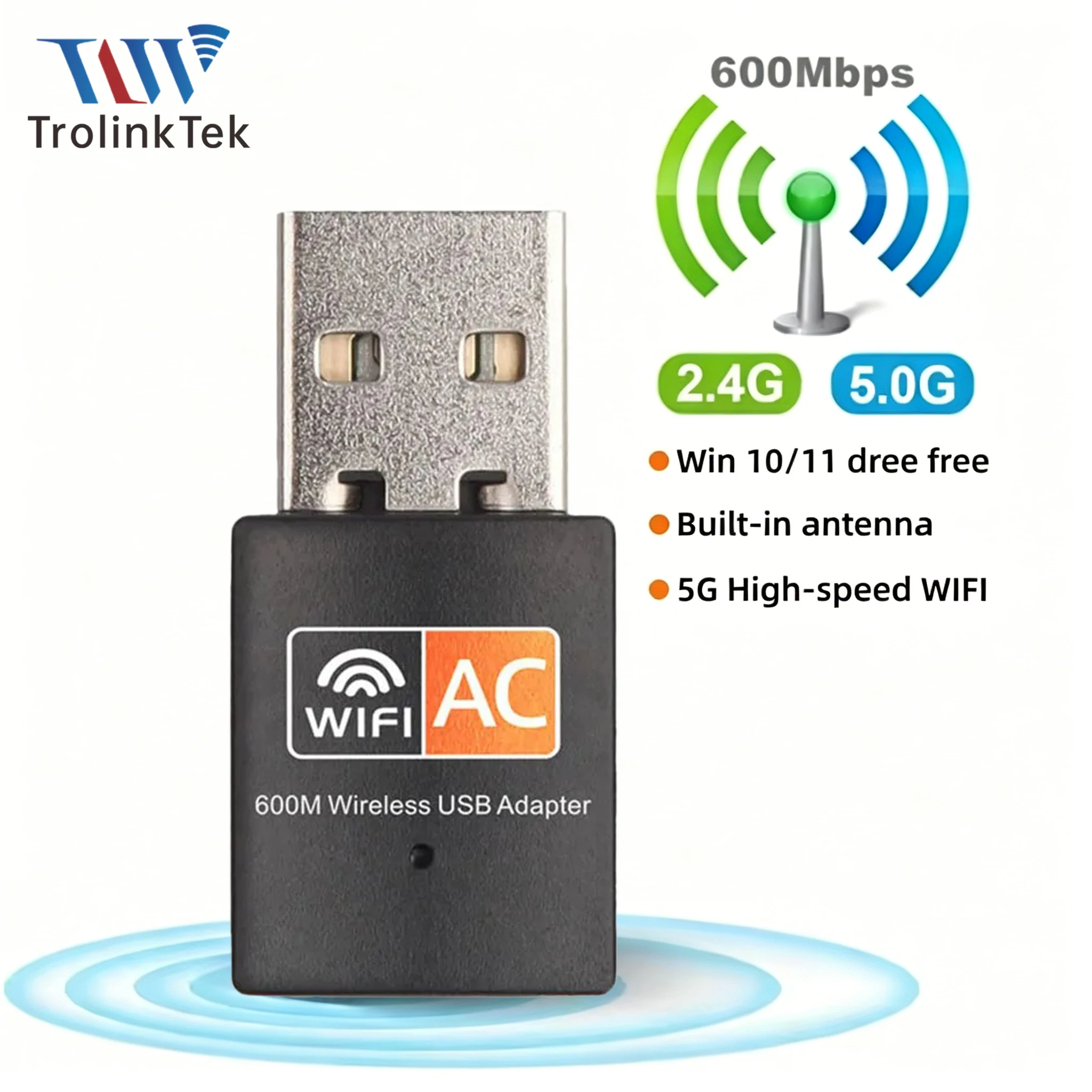 600mbps WiFi USB Adapter Dual Band 2.4G+5Ghz Wi-Fi Dongle Mini Wireless Network Wlan Receiver Wireless PC/Laptop Network Card
600mbps WiFi USB Adapter Dual Band 2.4G+5Ghz Wi-Fi Dongle Mini Wireless Network Wlan Receiver Wireless PC/Laptop Network Card