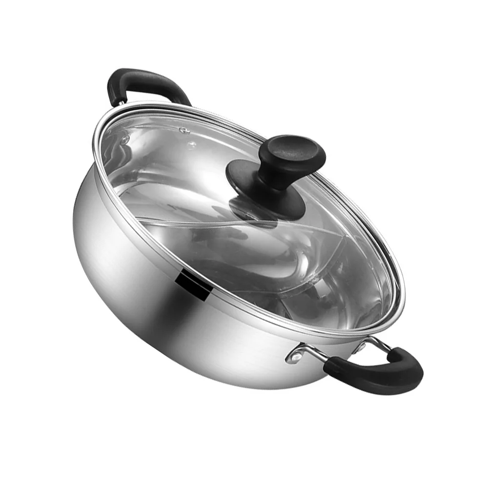 1pc Stainless SteelPot 304 Glass Lid Anti-Scald Handle Hot Cookware Practical Containers Fondue Gas Induction Suitable Stoves
1pc Stainless SteelPot 304 Glass Lid Anti-Scald Handle Hot Cookware Practical Containers Fondue Gas Induction Suitable Stoves