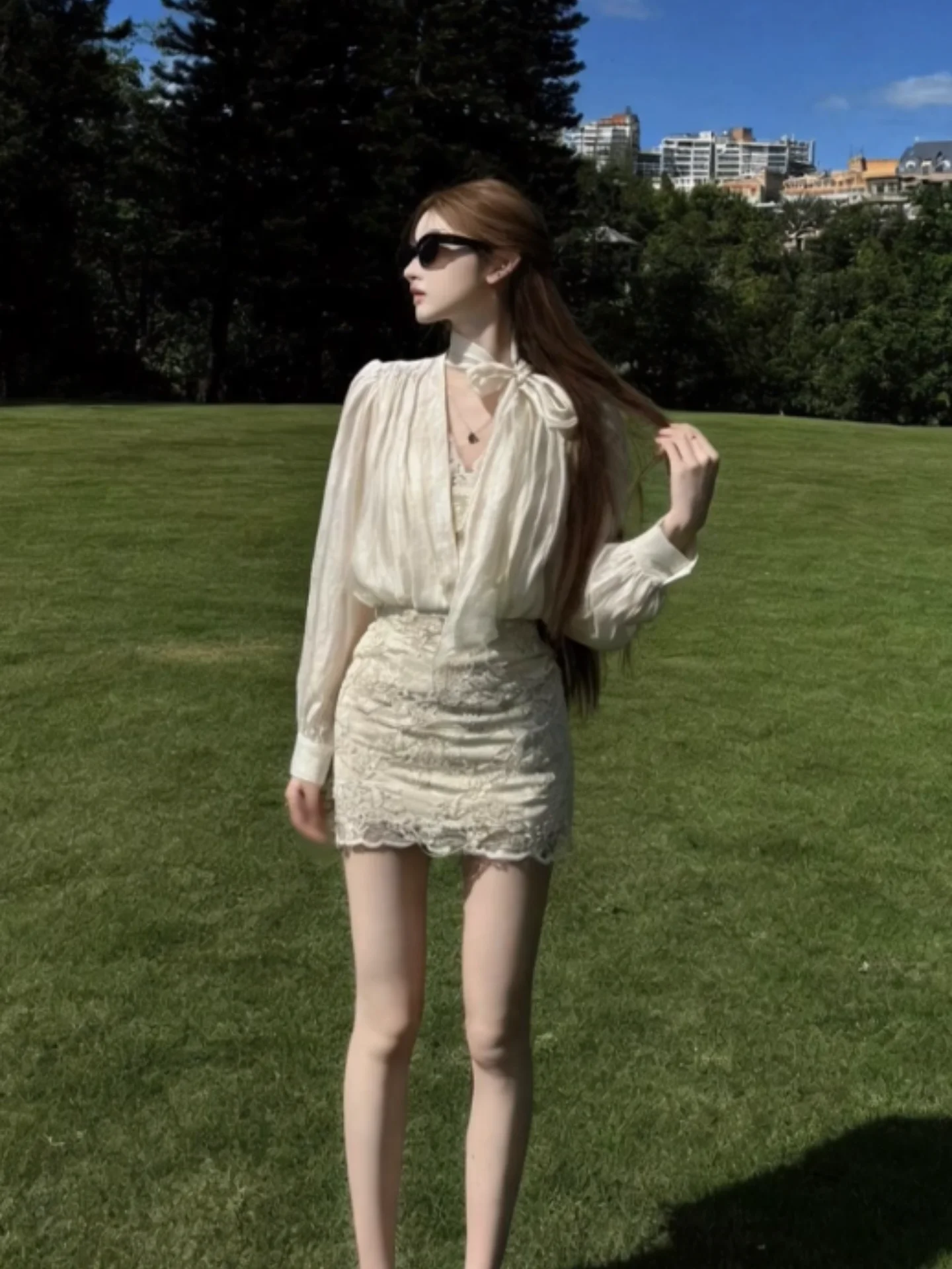 Elegant Lady Pure Style Loose Feel Two-Piece Set Long Sleeve Shirt with Bodycon Skirt Fashionable Summer Outfit for Women
Elegant Lady Pure Style Loose Feel Two-Piece Set Long Sleeve Shirt with Bodycon Skirt Fashionable Summer Outfit for Women