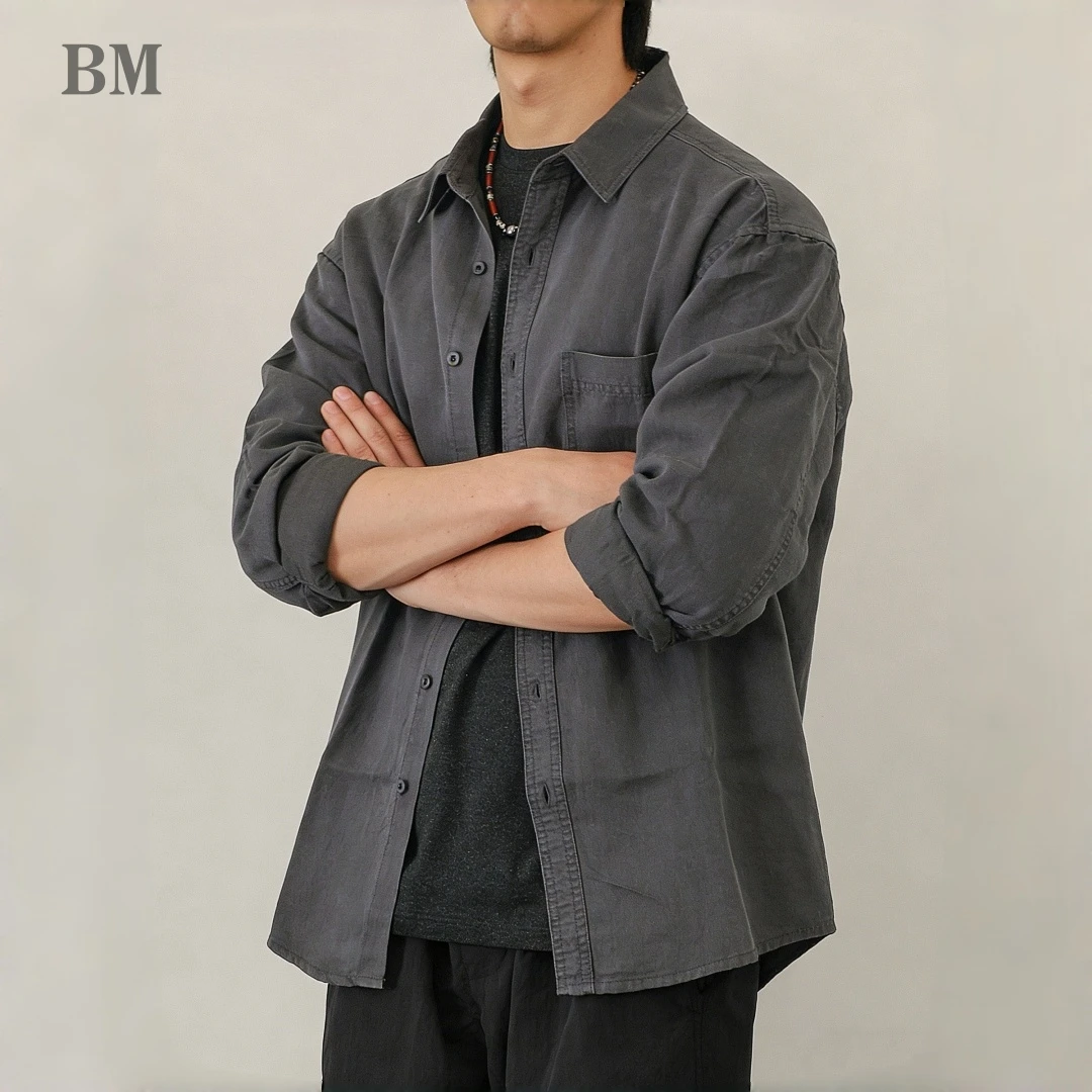 Vintage Washed Lyocell Mens Shirt Stretch Drape Long Sleeve Casual Loose Fit Solid Color Minimalist Premium Comfort for Spring
Vintage Washed Lyocell Mens Shirt Stretch Drape Long Sleeve Casual Loose Fit Solid Color Minimalist Premium Comfort for Spring