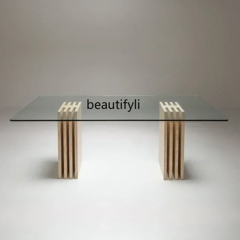 D96 Modern minimalism, dining table, art, rectangular tempered glass countertops, table
D96 Modern minimalism, dining table, art, rectangular tempered glass countertops, table