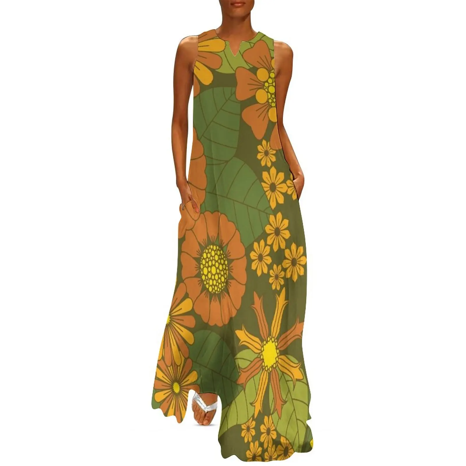 Orange, Brown, Yellow and Green Retro Daisy Pattern Long Dress dress summer 2025 women Dress for pregnant women
Orange, Brown, Yellow and Green Retro Daisy Pattern Long Dress dress summer 2025 women Dress for pregnant women