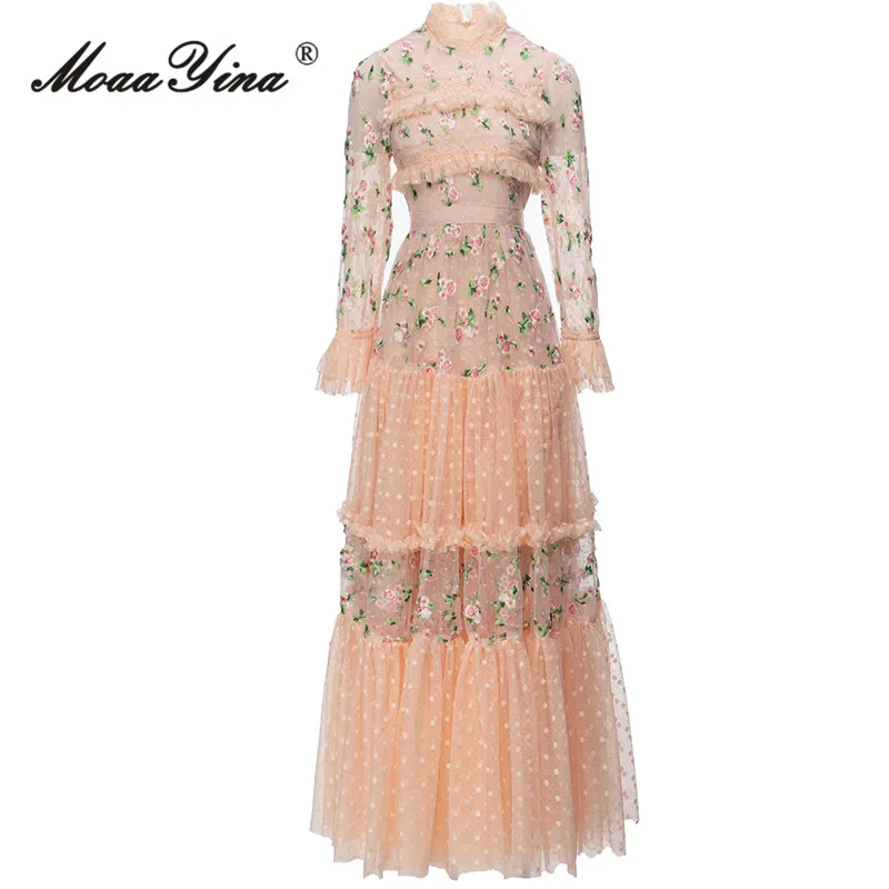 MoaaYina Summer Fashion Runway Vintage Party Mesh Dress Women Lantern Sleeve Lace Embroidery Ruffles High Waist Slim Long Dress
MoaaYina Summer Fashion Runway Vintage Party Mesh Dress Women Lantern Sleeve Lace Embroidery Ruffles High Waist Slim Long Dress