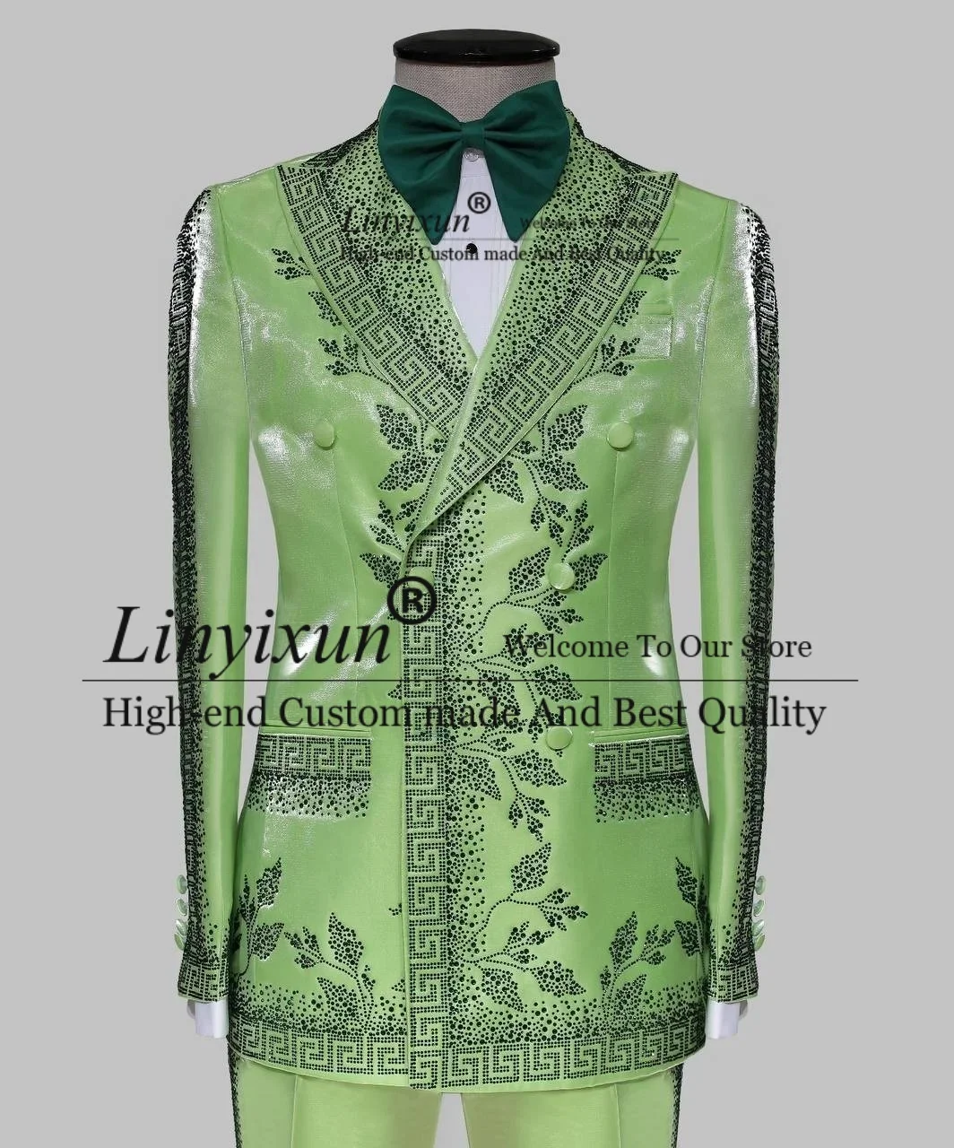Luxury Full Diamond Tuxedo Men's Suits Groom Wedding 2 Pieces Sets Bridegroom Prom Blazers Slim Fit Custom Made Costume Homme
Luxury Full Diamond Tuxedo Men's Suits Groom Wedding 2 Pieces Sets Bridegroom Prom Blazers Slim Fit Custom Made Costume Homme