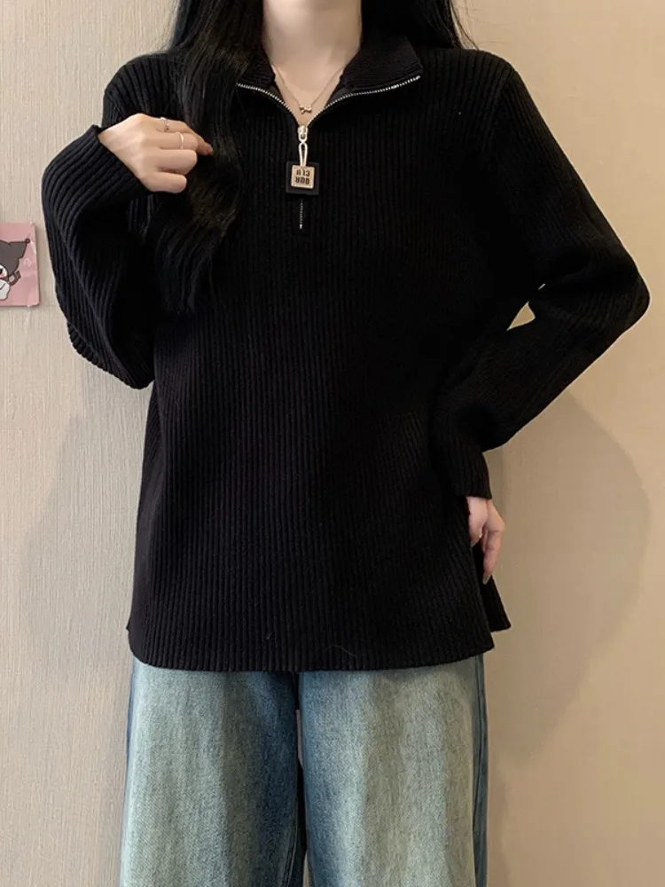 Свободный вязаный длинный свеч с высоким воротником, женский осенне-зимний утягивающий топ больших размеров в Корейском стиле
Свободный вязаный длинный свеч с высоким воротником, женский осенне-зимний утягивающий топ больших размеров в Корейском стиле