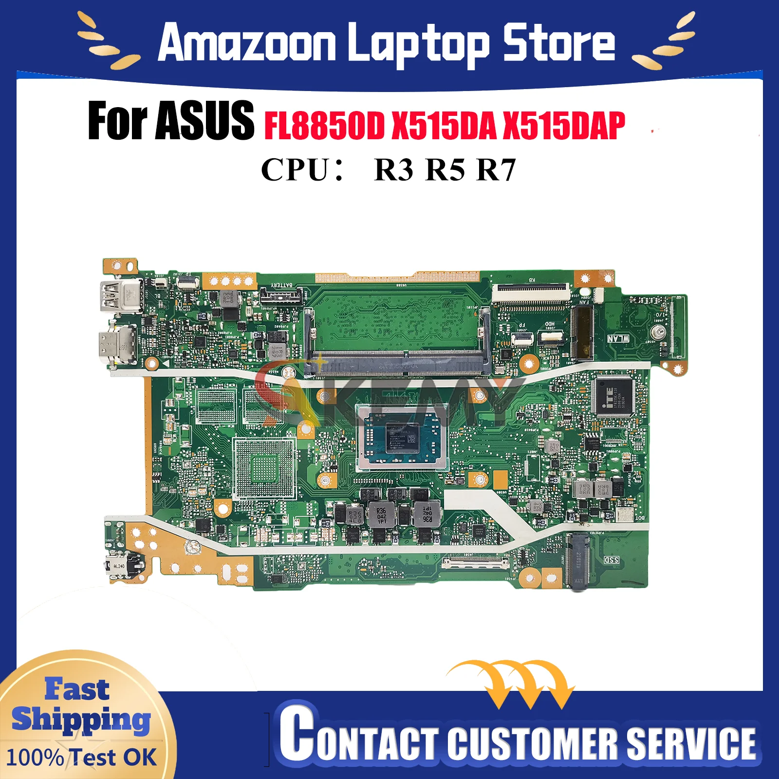 X415DA Материнская плата для ноутбука ASUS VivoBook X515DAP FL8850D X415D X515DA Материнская плата для ноутбука с процессором R3 R5 R7 100% tests OK stk
X415DA Материнская плата для ноутбука ASUS VivoBook X515DAP FL8850D X415D X515DA Материнская плата для ноутбука с процессором R3 R5 R7 100% tests OK stk