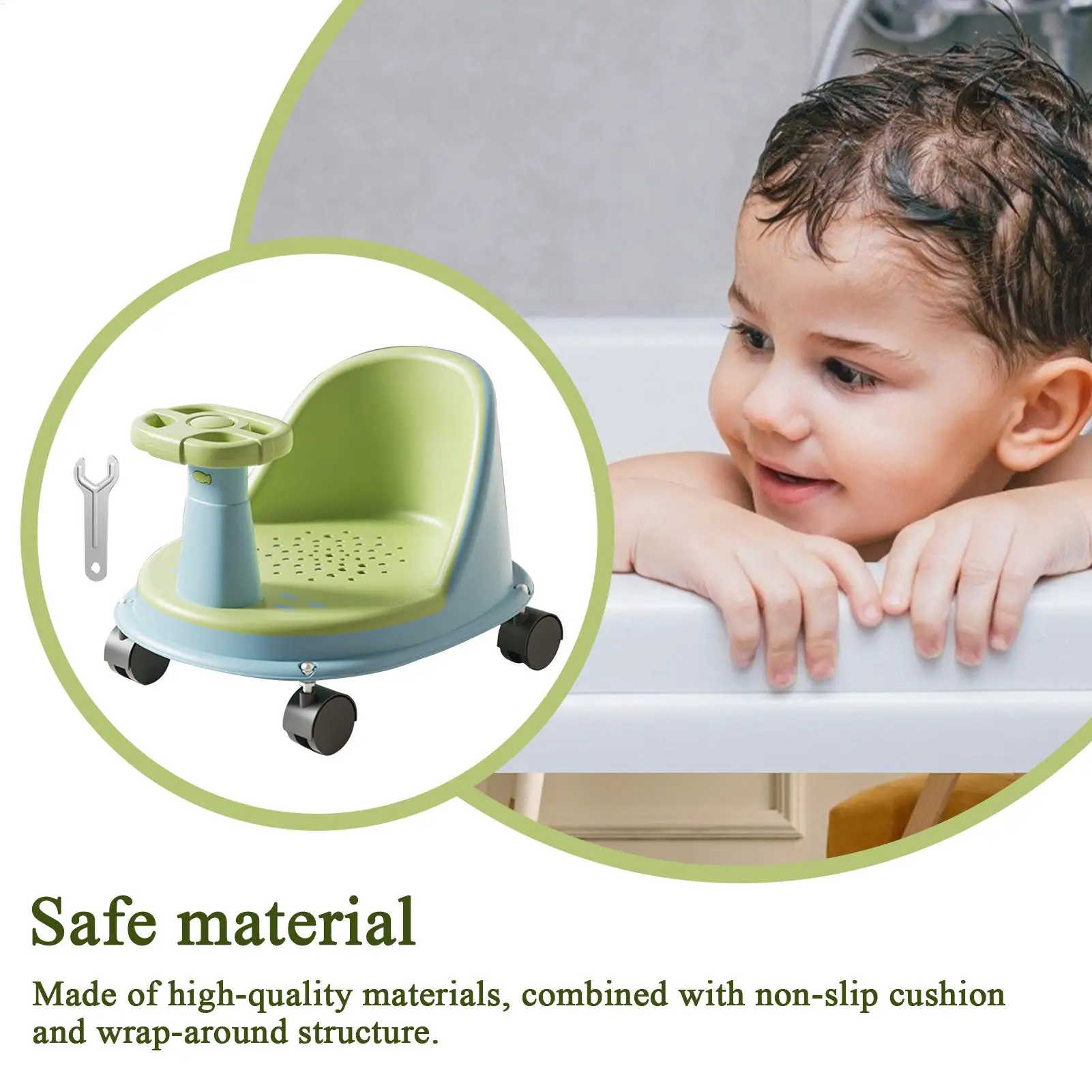 Non Slip Baby Bath Chair Sit Up Bath Seat with Wheel Comfortable Shower Accessories for Home Kids Safety Assisted Sitting
Non Slip Baby Bath Chair Sit Up Bath Seat with Wheel Comfortable Shower Accessories for Home Kids Safety Assisted Sitting