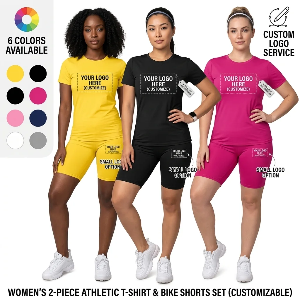 Summer Women's Yoga Set Customizable Logo round Neck Short Sleeve T-shirt And Short Pants Casual Comfortable Fitness Outfit
Summer Women's Yoga Set Customizable Logo round Neck Short Sleeve T-shirt And Short Pants Casual Comfortable Fitness Outfit