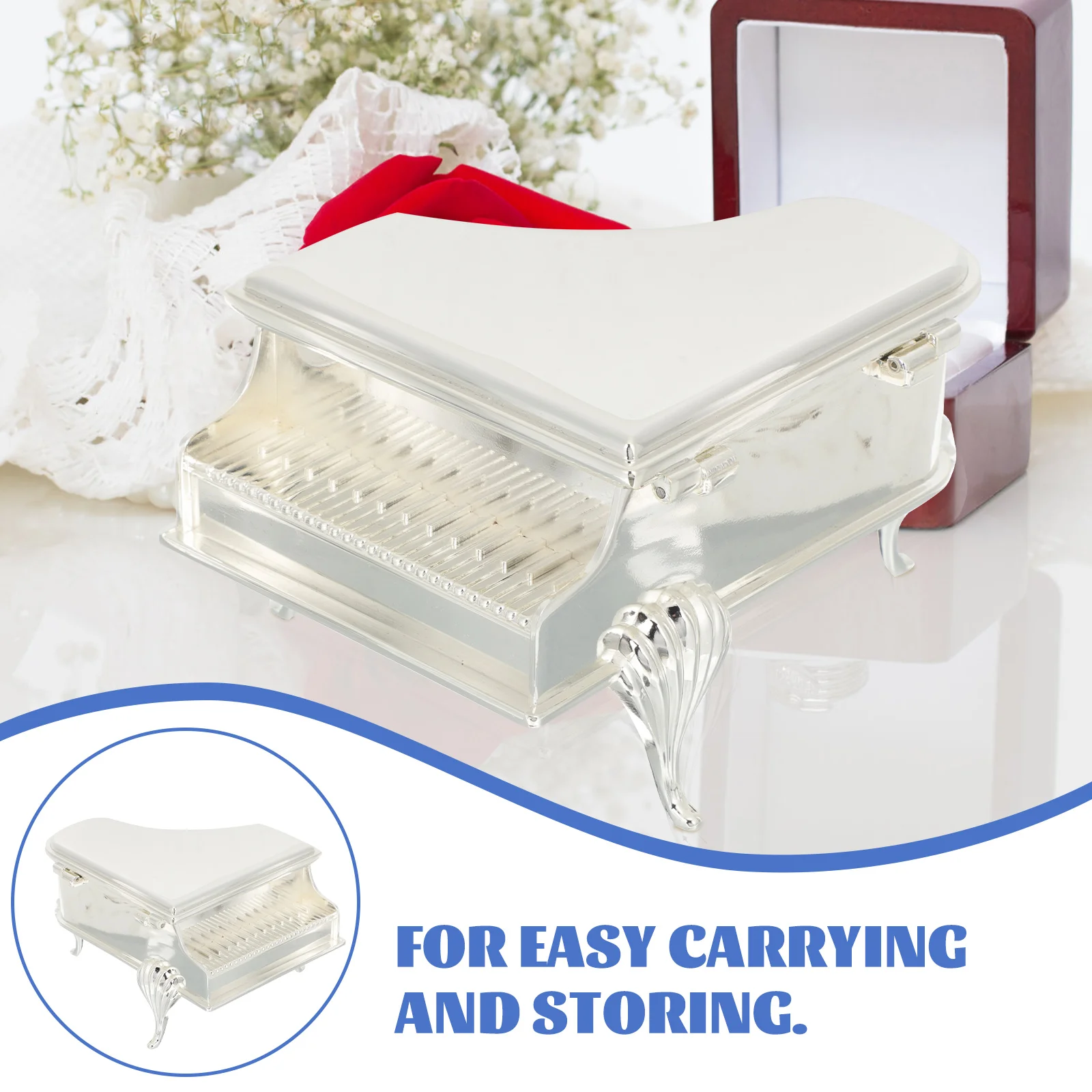 Piano Shape Jewelry Box Decorative Watch Case Portable Metal Storage Earrings Bracelets Gift Household Music
Piano Shape Jewelry Box Decorative Watch Case Portable Metal Storage Earrings Bracelets Gift Household Music