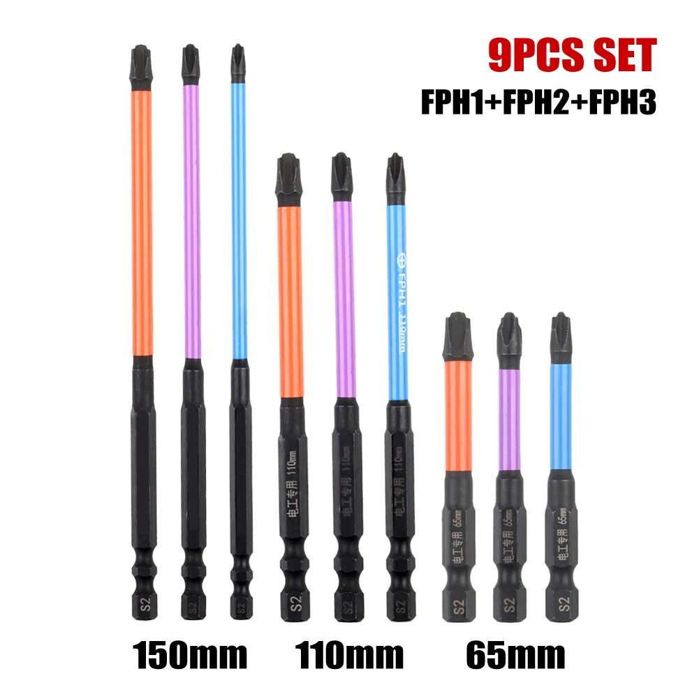 9pcs Magnetic Special Slotted Cross Screwdriver Bit Nutdrivers FPH1 FPH2 FPH3 For Socket Switch Power Electrician Power Tool
9pcs Magnetic Special Slotted Cross Screwdriver Bit Nutdrivers FPH1 FPH2 FPH3 For Socket Switch Power Electrician Power Tool