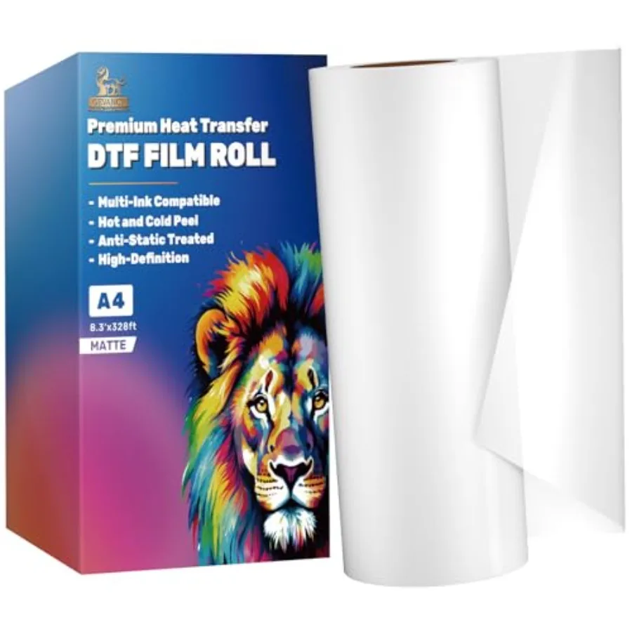 Рулон пленки для DTF-печати 8,3 дюйма × 328 футов, двусторонняя пленка DTF PET формата А4 с покрытием для печати на футболках, совместима с технологиями холодного и горячего отслаивания.
Рулон пленки для DTF-печати 8,3 дюйма × 328 футов, двусторонняя пленка DTF PET формата А4 с покрытием для печати на футболках, совместима с технологиями холодного и горячего отслаивания.