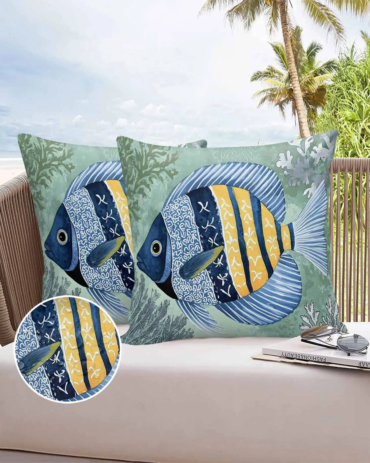 Green Background Watercolor Fish 2/4PCS Outdoor All-Season Smooth Waterproof Pillow Cover for Pillow Case Protector
Green Background Watercolor Fish 2/4PCS Outdoor All-Season Smooth Waterproof Pillow Cover for Pillow Case Protector