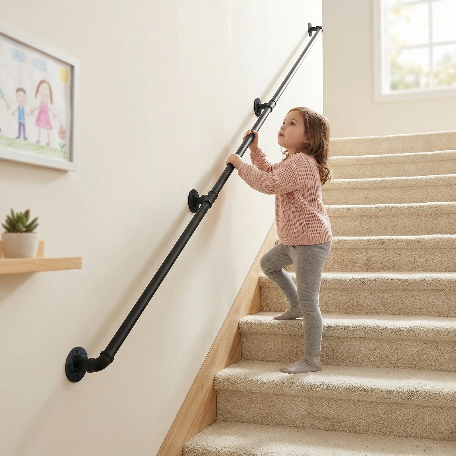 12FT black, three-pack, iron, patio stair handrail
12FT black, three-pack, iron, patio stair handrail