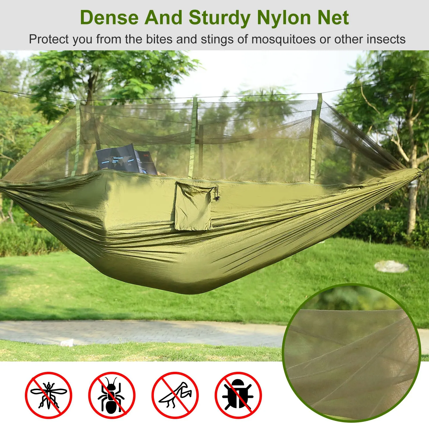Outdoor Hiking garden Camping Hammock,Portable Double Hammock with Net,600lbs ,Nylon Swing Hanging Bed with Strap Hook Carry Bag
Outdoor Hiking garden Camping Hammock,Portable Double Hammock with Net,600lbs ,Nylon Swing Hanging Bed with Strap Hook Carry Bag