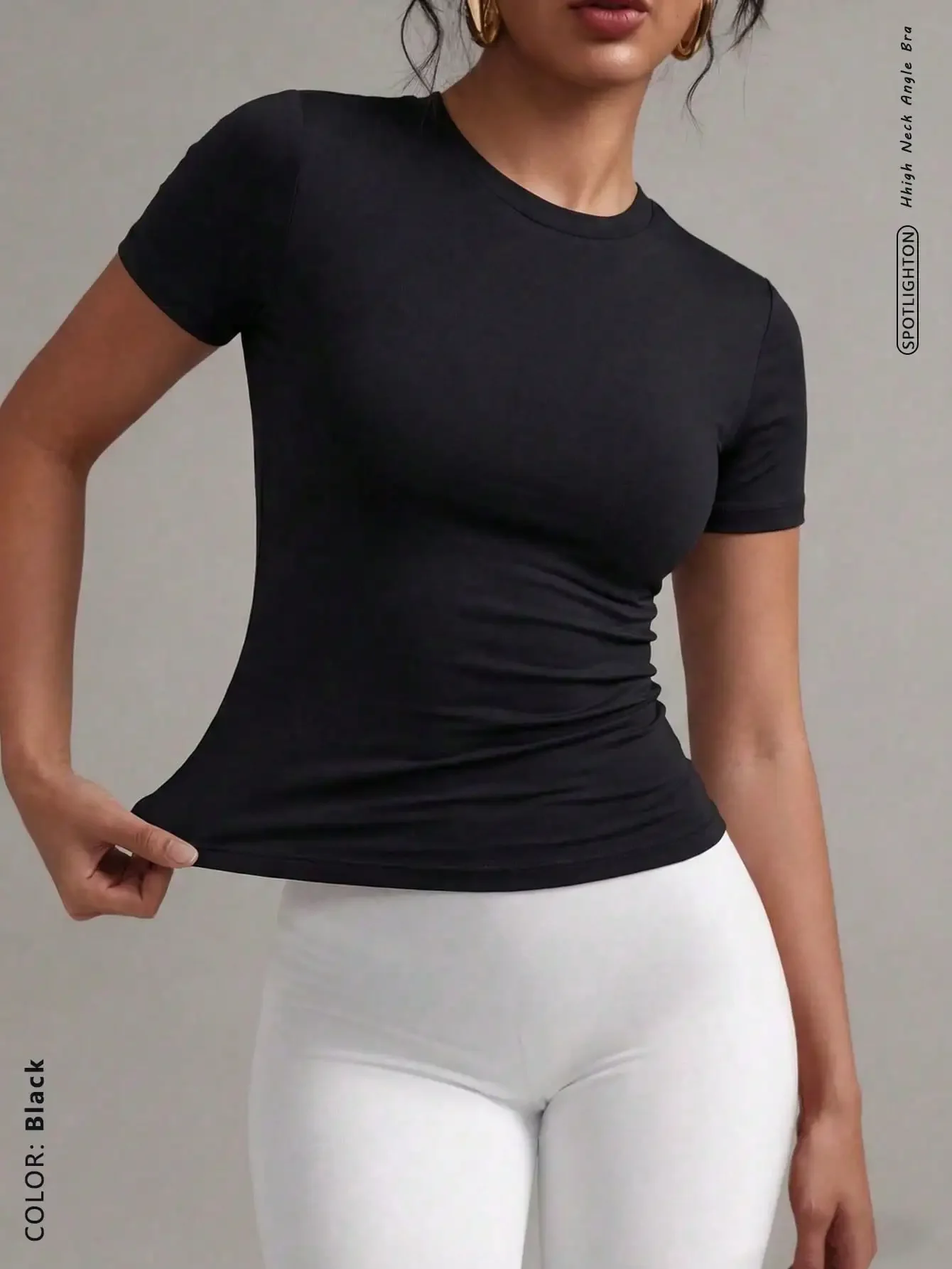 Sporty T-Shirt, Minimalist Round Neck Design, Slim Fit, Essential Summer Sportswear, Lightweight & Casual, Minimalist Fashion, Slimming, Suitable For Yoga, Outdoor, Office, Women's Classic Round Neck Short Sleeve Yoga Top
Sporty T-Shirt, Minimalist Round Neck Design, Slim Fit, Essential Summer Sportswear, Lightweight & Casual, Minimalist Fashion, Slimming, Suitable For Yoga, Outdoor, Office, Women's Classic Round Neck Short Sleeve Yoga Top