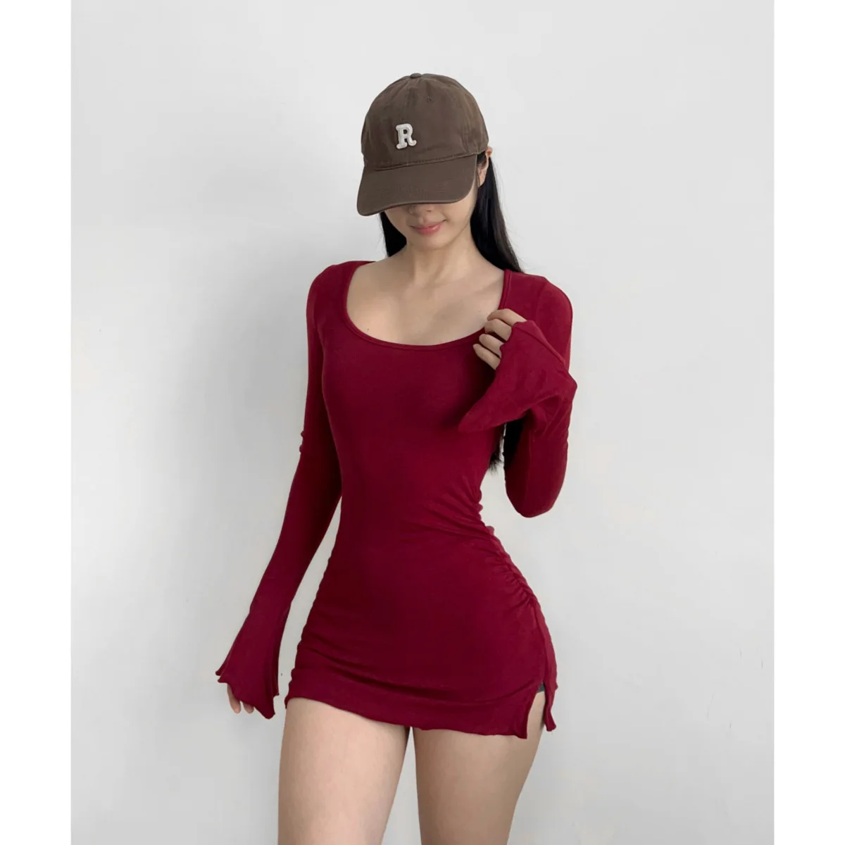 Long Sleeve T-shirt Women's Square Neck Flared Sleeve Ruched Slim Fit Long Sleeve T Shirt Sexy Casual Yoga Fitness Top
Long Sleeve T-shirt Women's Square Neck Flared Sleeve Ruched Slim Fit Long Sleeve T Shirt Sexy Casual Yoga Fitness Top
