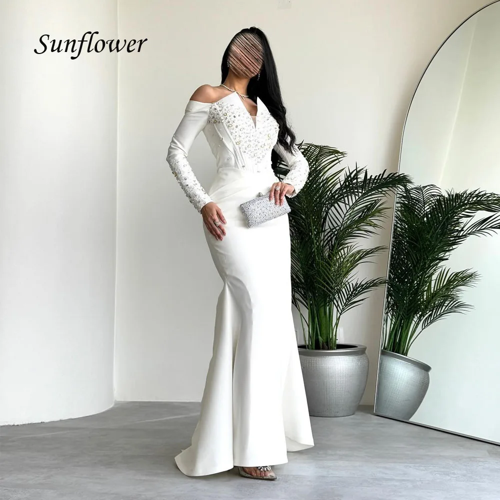 Sunflower Customized Long Evening Dress فساتين السهرة Elegant Full Sleeve Crystal Off the Shoulder Crepe Formal Party Gowns
Sunflower Customized Long Evening Dress فساتين السهرة Elegant Full Sleeve Crystal Off the Shoulder Crepe Formal Party Gowns