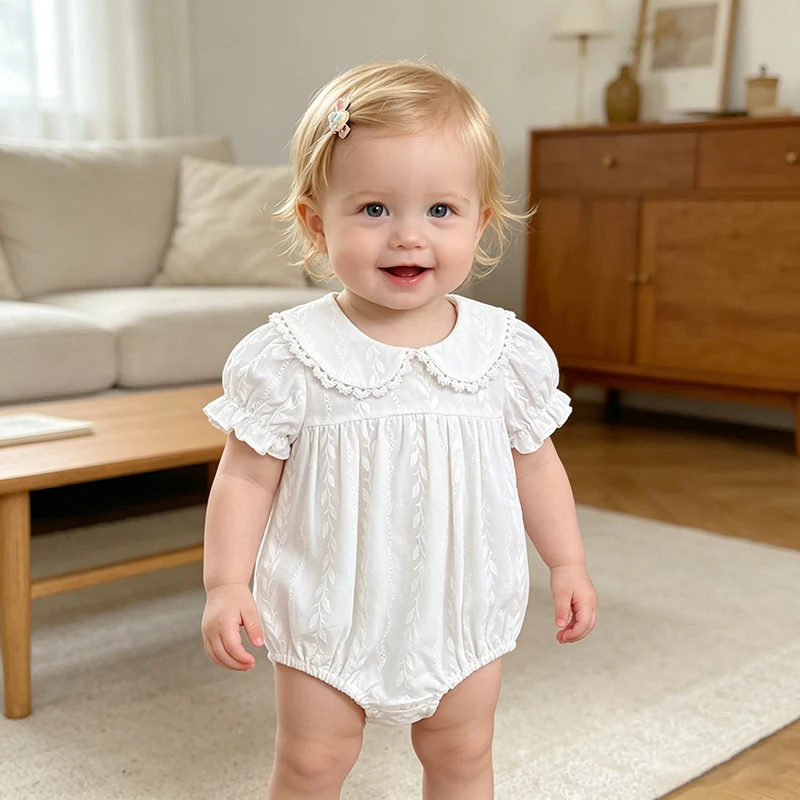 2026 New Baby Clothes Girls Baby Romper Summer Clothes Sweet Embroidered Short Sleeved Style 0-24M White Romper
2026 New Baby Clothes Girls Baby Romper Summer Clothes Sweet Embroidered Short Sleeved Style 0-24M White Romper