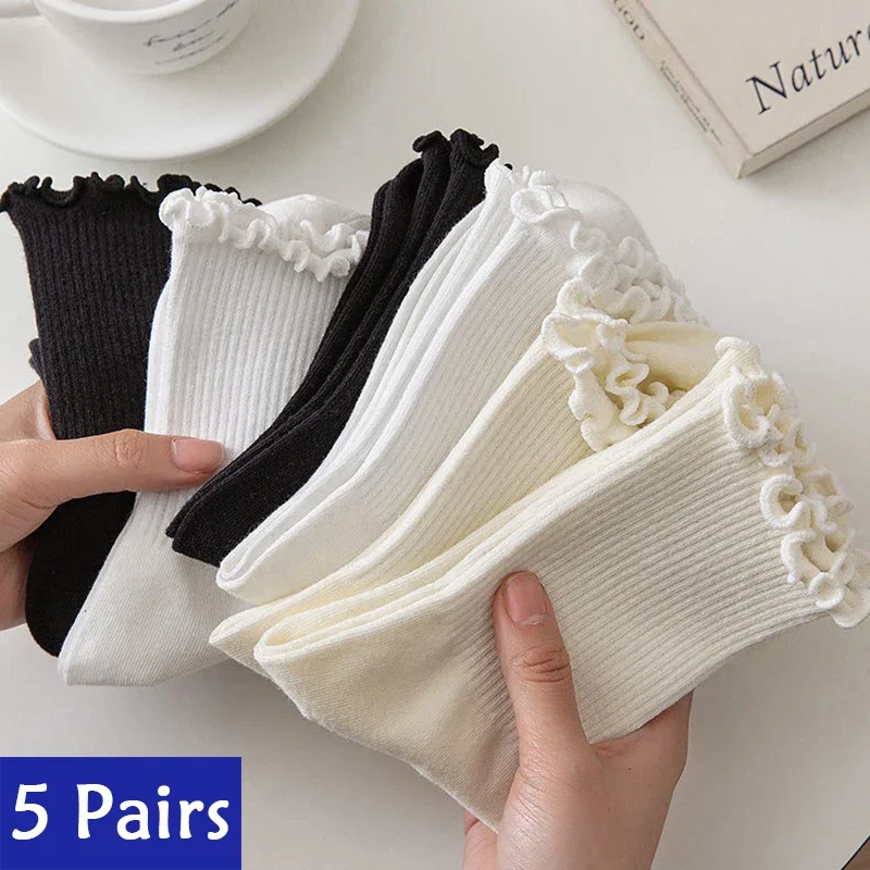 Autumn Breathable Middle Pair Cotton 5 Set Women Socks Ankle Ruffle Tube For /Lot Black Spring White Short
Autumn Breathable Middle Pair Cotton 5 Set Women Socks Ankle Ruffle Tube For /Lot Black Spring White Short