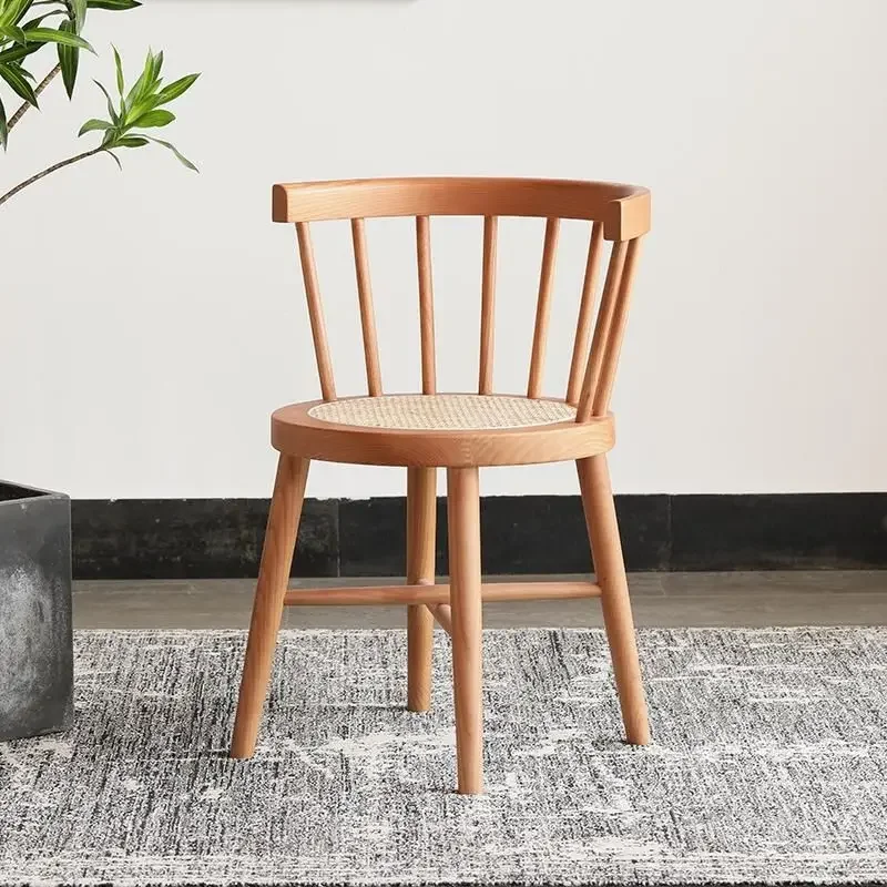 Minimalist wood retro rattan solid dinning chair Windsor woven home dining chairs balcony leisure back chairs furniture
Minimalist wood retro rattan solid dinning chair Windsor woven home dining chairs balcony leisure back chairs furniture
