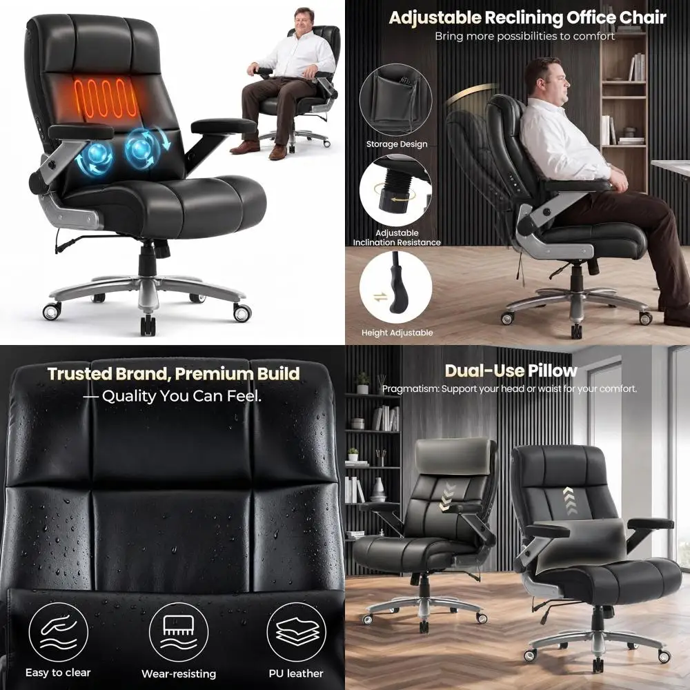 Luxury Ergonomic Office Chair with 3D Massage, Heat, Lumbar Support, Wide Seat and Quiet Casters
Luxury Ergonomic Office Chair with 3D Massage, Heat, Lumbar Support, Wide Seat and Quiet Casters