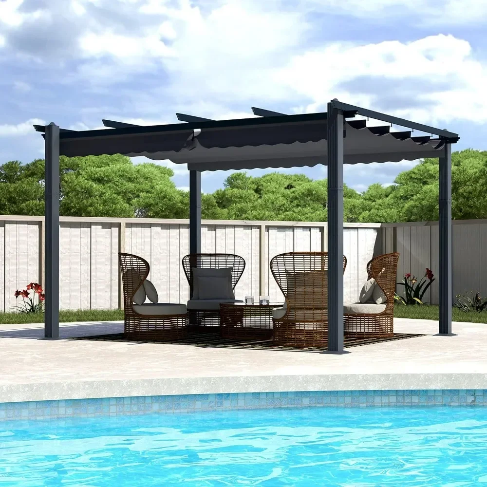v 13x10ft Pergola, Aluminum Pergola W/Thicker Post & Upgraded Retractable Pergola Canopy, Metal Pergolas
v 13x10ft Pergola, Aluminum Pergola W/Thicker Post & Upgraded Retractable Pergola Canopy, Metal Pergolas