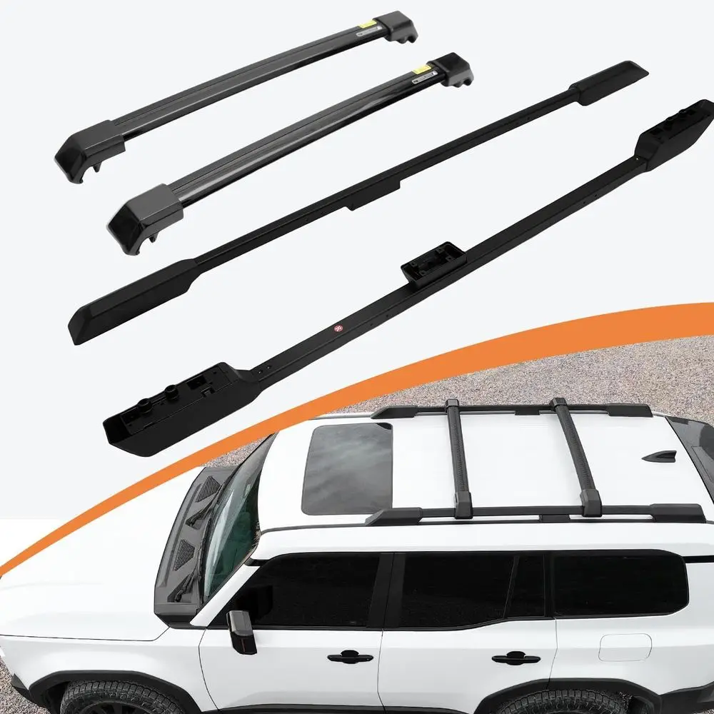 Black Aluminum Roof Rack Side Rails and Cross Bars for Toyota Land Cruiser Prado J250 LC250/1958 Models 2024-2025 | OEM Style Ea
Black Aluminum Roof Rack Side Rails and Cross Bars for Toyota Land Cruiser Prado J250 LC250/1958 Models 2024-2025 | OEM Style Ea