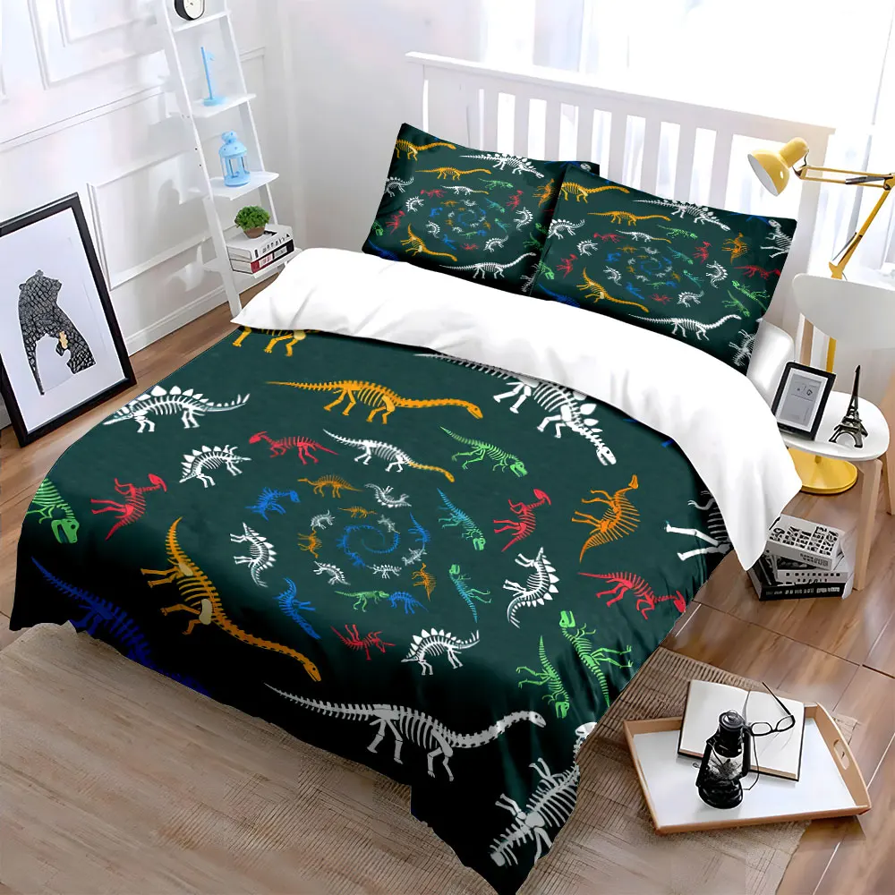Colorful Dinosaur Skeleton Design Set Soft Comfortable Duvet Cover Bedding Set Included 1*Duvet Cover & 2*Pillowcases, gift
Colorful Dinosaur Skeleton Design Set Soft Comfortable Duvet Cover Bedding Set Included 1*Duvet Cover & 2*Pillowcases, gift