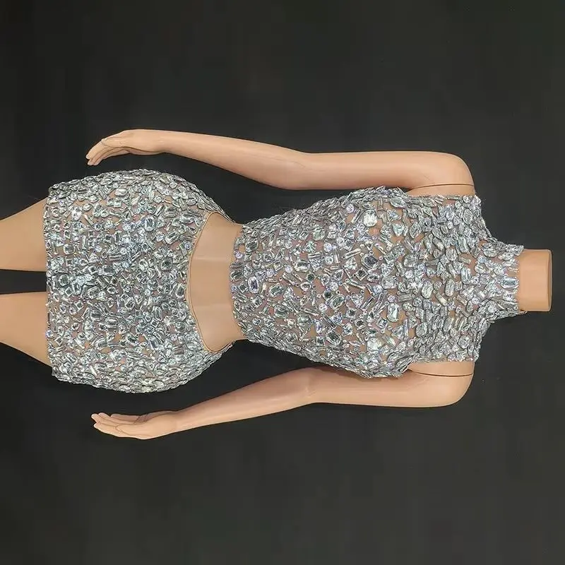 birthday party outfit rhinestone silver sexy mini dress evening performance costume nightclub singer stage costume
birthday party outfit rhinestone silver sexy mini dress evening performance costume nightclub singer stage costume