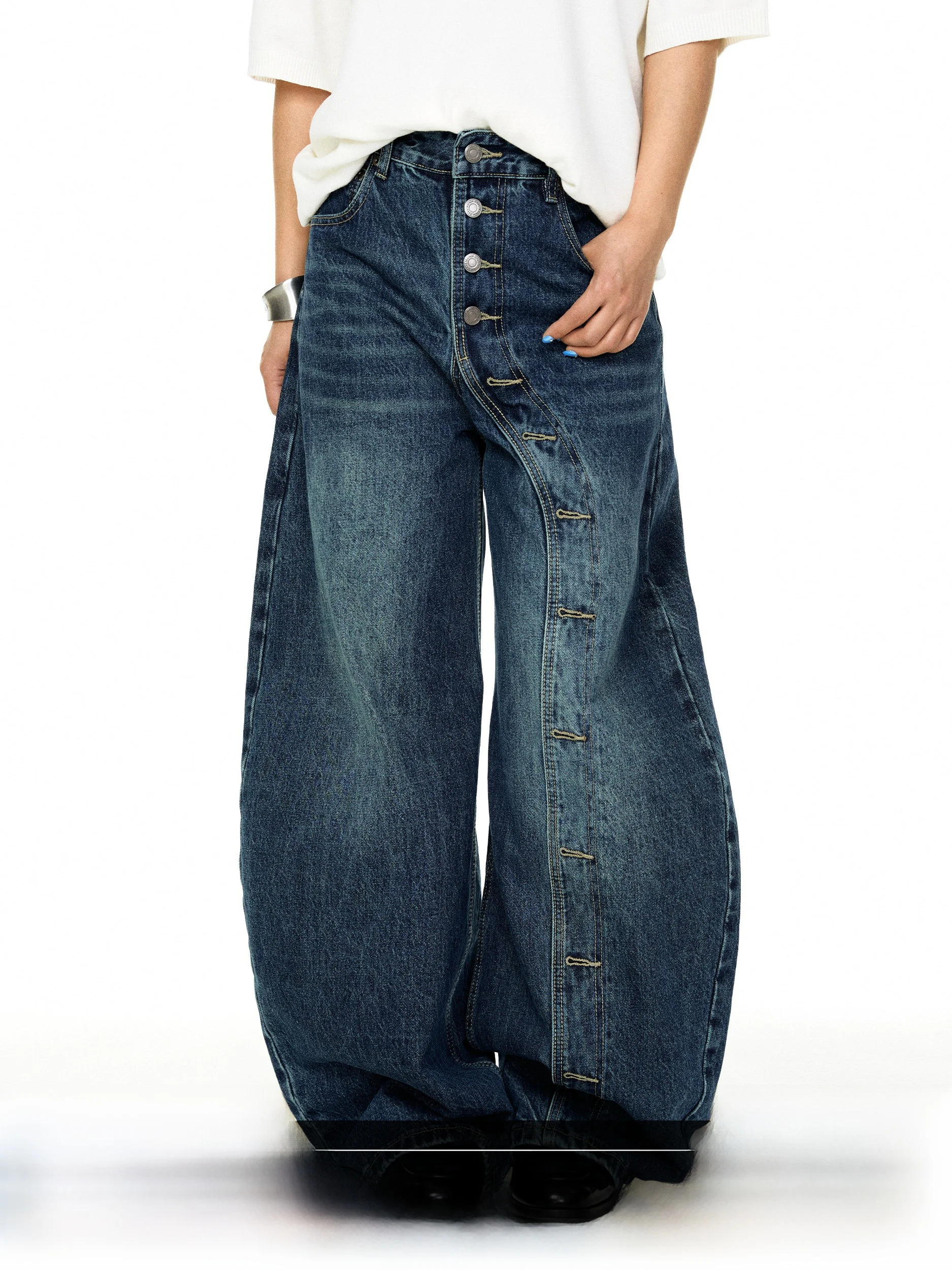 Blackbb High Waist Loose Fit Women's Jeans Vintage Washed Knife Wide Leg Pants Straight Cut Cotton Casual Trousers
Blackbb High Waist Loose Fit Women's Jeans Vintage Washed Knife Wide Leg Pants Straight Cut Cotton Casual Trousers