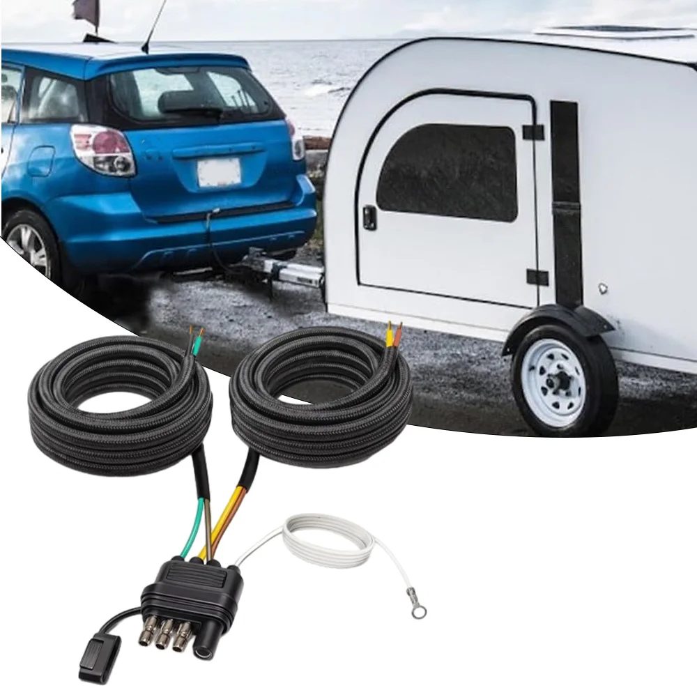 22FT 4 Pin 12V Trailer Socket Cable Wire Trailer Wiring Harness For Trailers Vans using USA 4-Pin Plug Adapter Connections
22FT 4 Pin 12V Trailer Socket Cable Wire Trailer Wiring Harness For Trailers Vans using USA 4-Pin Plug Adapter Connections