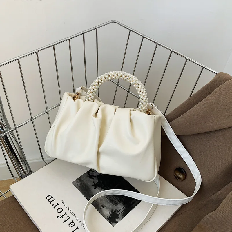 Pu Leather Pearl Handle Women's Small Shoulder Bags Fashion Solid Color Ladies Clutch Handbags Simple Female Crossbody Bag
Pu Leather Pearl Handle Women's Small Shoulder Bags Fashion Solid Color Ladies Clutch Handbags Simple Female Crossbody Bag