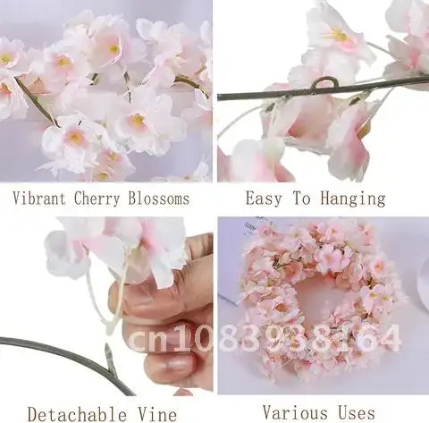2PCS 144 1.8M Cherry Blossom Vines Artificial Flowers Garland Fake Plant Hanging Wall Flower Decor Wedding Home Room Christmas
2PCS 144 1.8M Cherry Blossom Vines Artificial Flowers Garland Fake Plant Hanging Wall Flower Decor Wedding Home Room Christmas