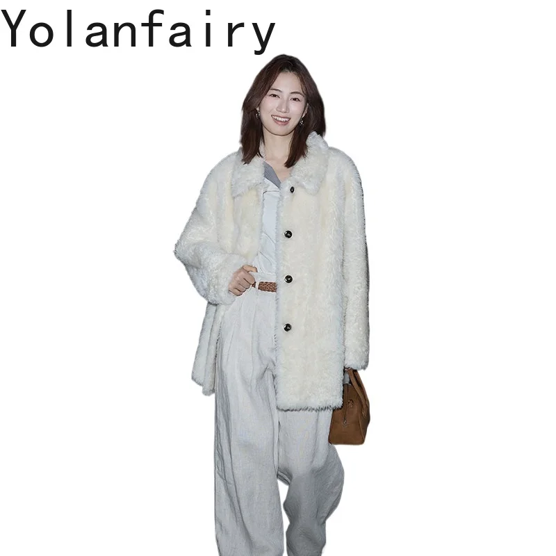 YOLANFAIRY High-end Natural Fur Coat Women Winter Luxury Genuine Sheep Shearling Jacket Mid-length Real Leather Fur Coats Woman
YOLANFAIRY High-end Natural Fur Coat Women Winter Luxury Genuine Sheep Shearling Jacket Mid-length Real Leather Fur Coats Woman
