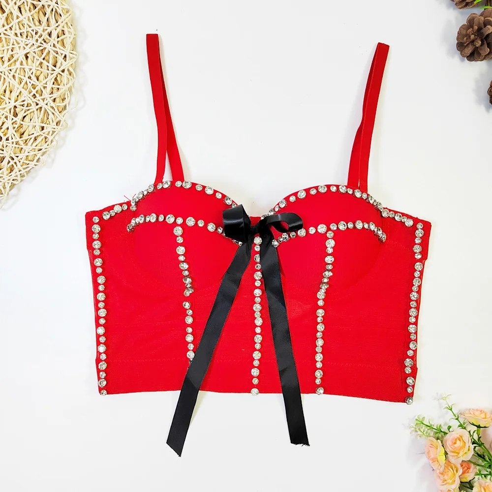 Spicy Girl Diamond-Studded Bow Strapless Top French Fishbone Shaping Corset Women's Beaded Niche Design Base Layer
Spicy Girl Diamond-Studded Bow Strapless Top French Fishbone Shaping Corset Women's Beaded Niche Design Base Layer