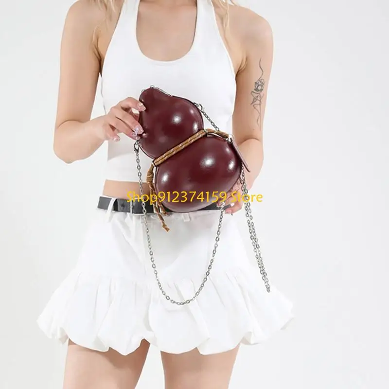 G5AE Elegant Gourd Design Shoulder Bag PU Leather Crossbody Bags Casual Evening Purse with Chain Strap For Trendsetters
G5AE Elegant Gourd Design Shoulder Bag PU Leather Crossbody Bags Casual Evening Purse with Chain Strap For Trendsetters