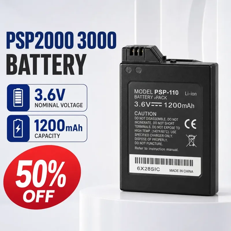 For PSP2000 3000 battery game console battery 1200mAh capacity
For PSP2000 3000 battery game console battery 1200mAh capacity