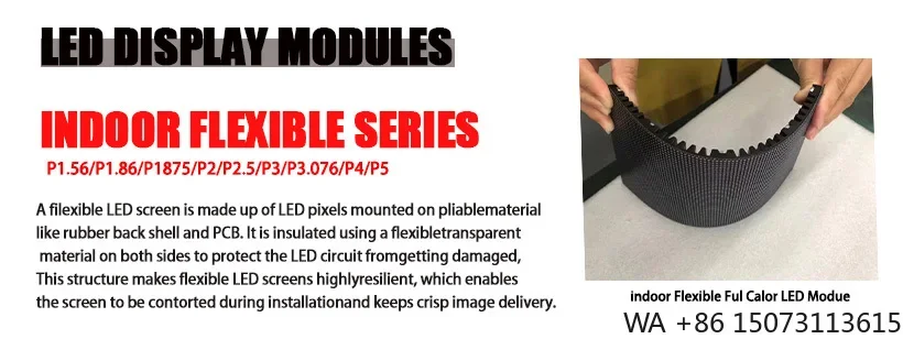 Custom Flexible LED Soft Screen Waterproof Full-color HD Cylindrical Curved Display
Custom Flexible LED Soft Screen Waterproof Full-color HD Cylindrical Curved Display