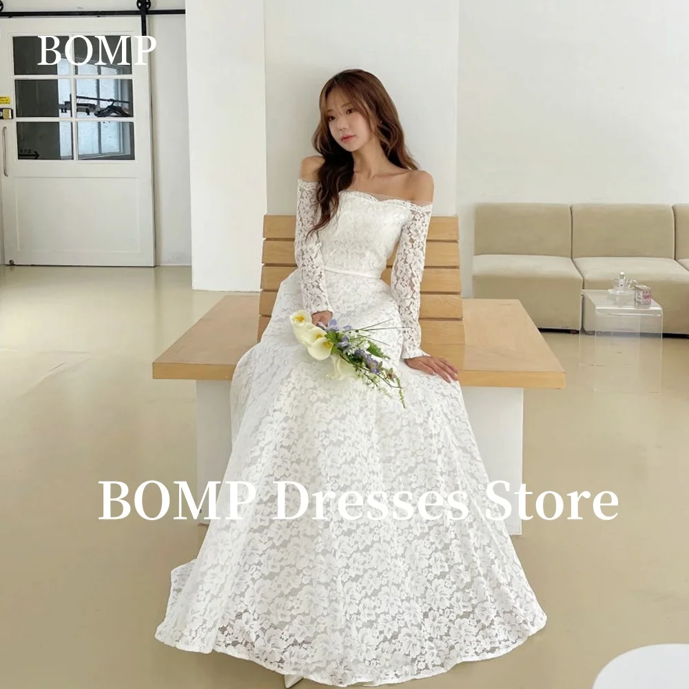 BOMP Illusion Wedding Dresses One Line Collar Off the Shoulder Lace Korea Japan Bridal Gowns Photo shoot Elegant Customized
BOMP Illusion Wedding Dresses One Line Collar Off the Shoulder Lace Korea Japan Bridal Gowns Photo shoot Elegant Customized