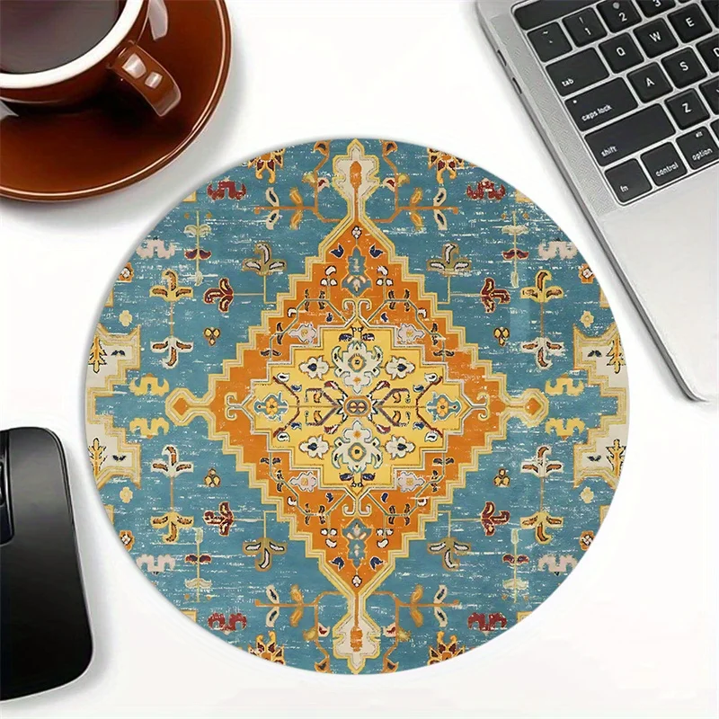 Retro diamond-shaped floral round mousepad anti-slip rubber, washable, Persian style, suitable for office and home, high quality
Retro diamond-shaped floral round mousepad anti-slip rubber, washable, Persian style, suitable for office and home, high quality