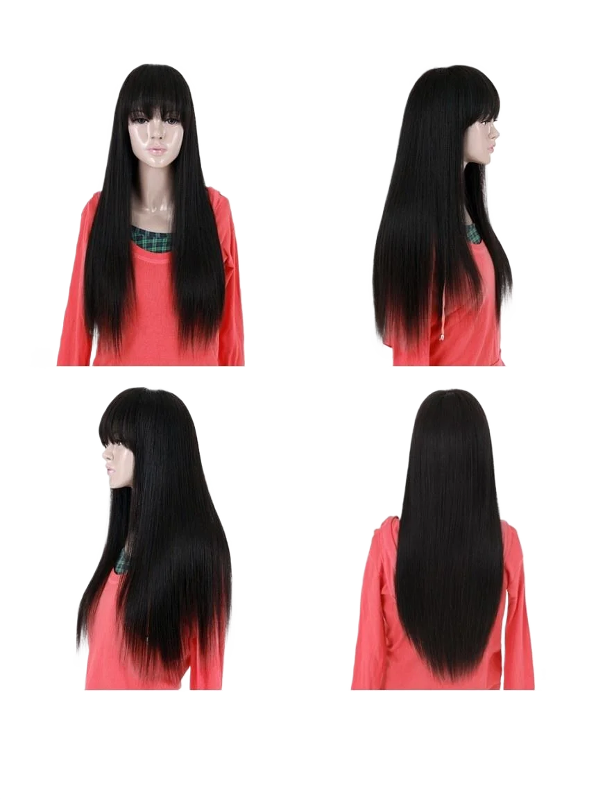 Fei-Show Straight Hair Synthetic Heat Resistant Fiber Black Wig Long Women Hairpiece Flat Bangs Costume Cos-play Hairpiece
Fei-Show Straight Hair Synthetic Heat Resistant Fiber Black Wig Long Women Hairpiece Flat Bangs Costume Cos-play Hairpiece