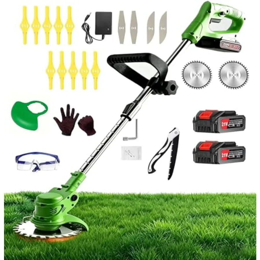 Weed Wacker Electric Weed Wacker Brush Cutter with 2 X 21V Battery and Charger 3-in-1 Grass Cutter with 90° Adjustable Head Cor
Weed Wacker Electric Weed Wacker Brush Cutter with 2 X 21V Battery and Charger 3-in-1 Grass Cutter with 90° Adjustable Head Cor