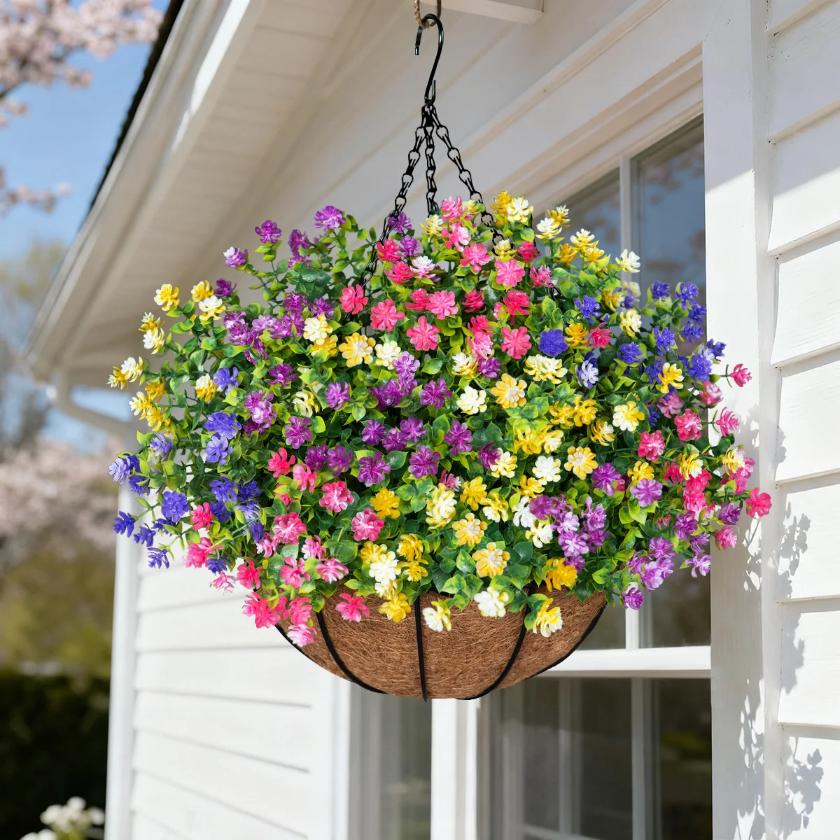 Artificial Hanging Basket with Flowers Artificial Hanging Flowers in Basket for Patio Garden Yard Porch Home Room
Artificial Hanging Basket with Flowers Artificial Hanging Flowers in Basket for Patio Garden Yard Porch Home Room