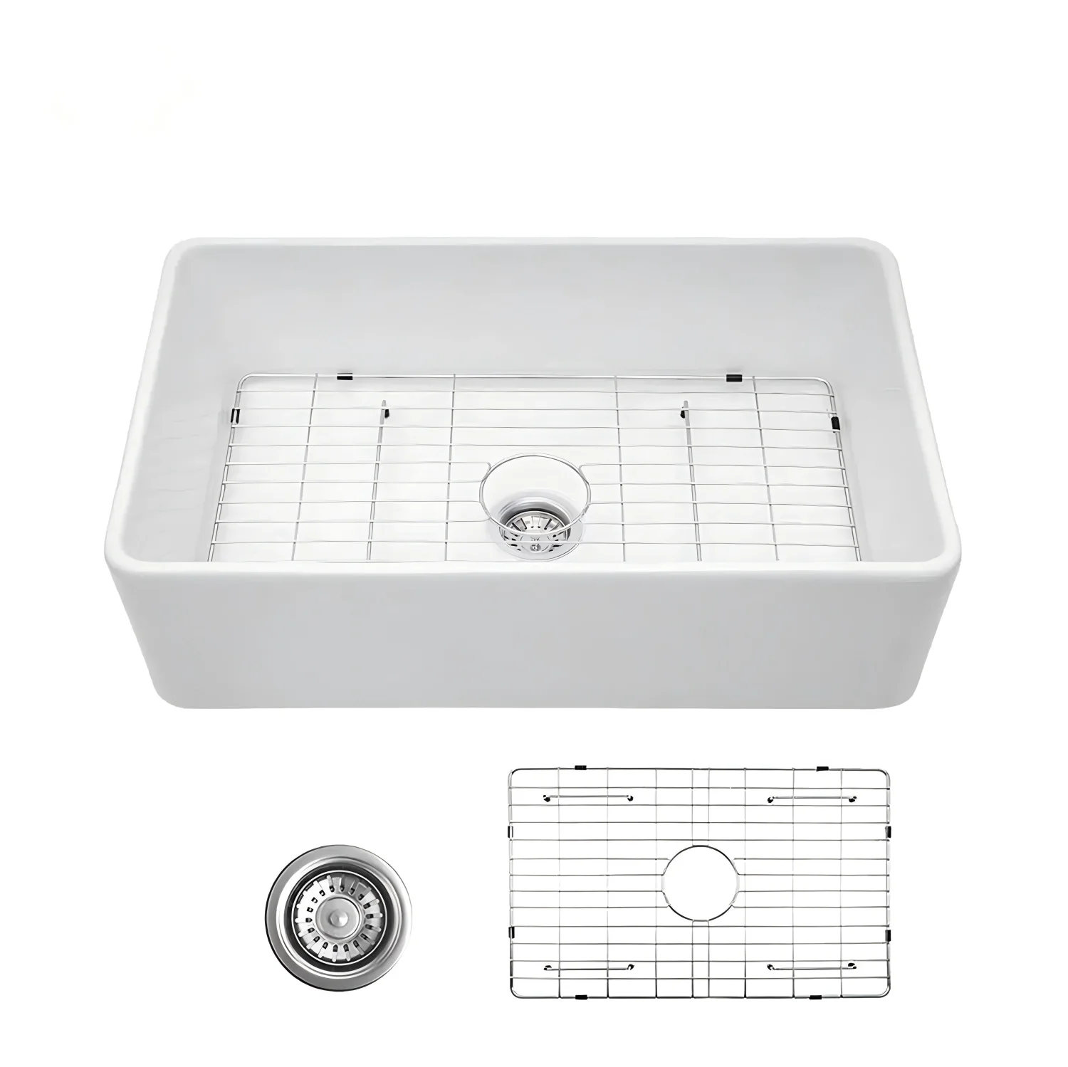 USA Farmhouse Apron Front Ceramic Sink - 33 Inch Single Bowl Fireclay Construction with Scratch-Resistant Glaze
USA Farmhouse Apron Front Ceramic Sink - 33 Inch Single Bowl Fireclay Construction with Scratch-Resistant Glaze